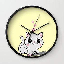 Kitty Hearts Kill - Cats Love Plotting Wall Clock