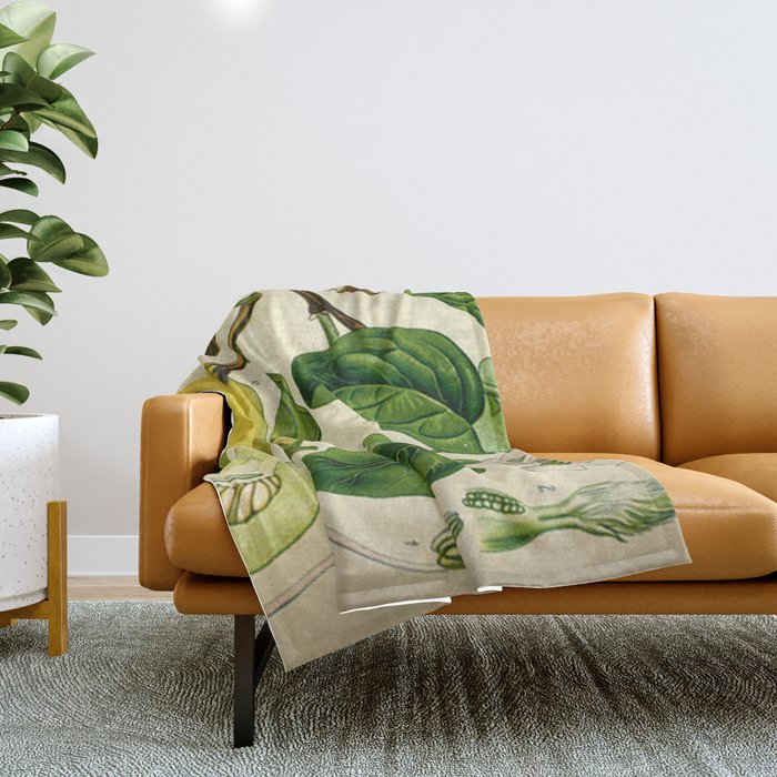 Botanical Print Throw Blanket