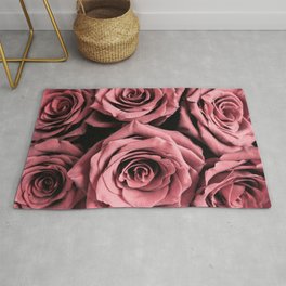 Vintage Roses Rug | Girly, Blossom, Roses, Photo, Flowers, Pattern, Top, High Coloured, Blush, Rose 