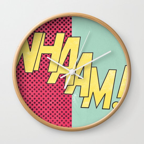 Wall Clock Art pop art wall clockklaff design | society6 Wall Clock Art pop art wall clockklaff design | society6