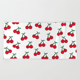 Cherries 1 (on white) Beach Towel
