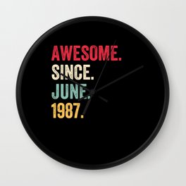 Awesome Since June 1987 Birthday Wall Clock