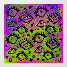 Alternative Trippy Eye Pattern (Neon) Canvas Print