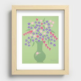 Bleeding Hearts (arts and crafts style) Recessed Framed Print