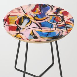 Abstract expressionist art with some speed and sound Side Table