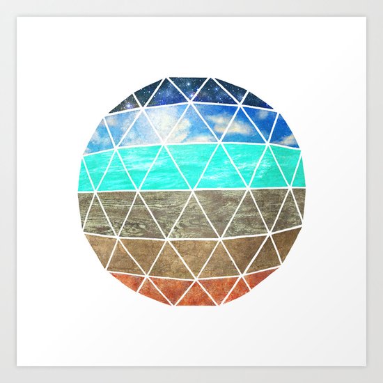 Elemental Geodesic Art Print