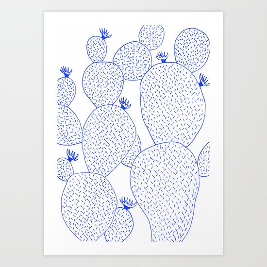 Cactus 55 blue Art Print