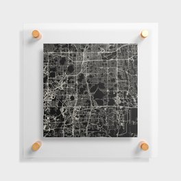 Orlando USA - City Map - Black and White Floating Acrylic Print