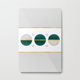 Sacramento . Green . Marble . Circle . Pattern I Metal Print