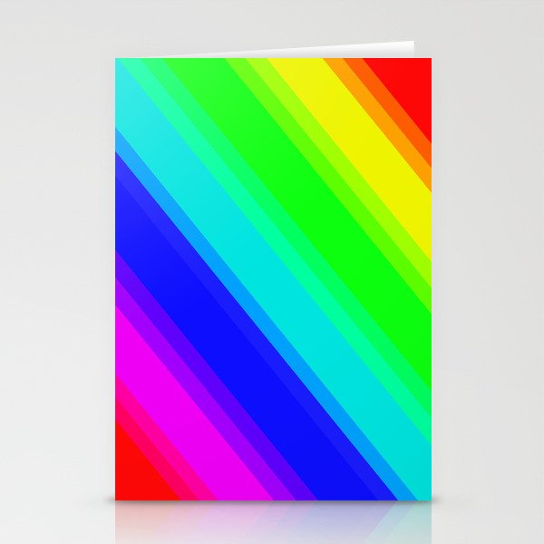 Brightly Coloured Stripes Stationery Cards
