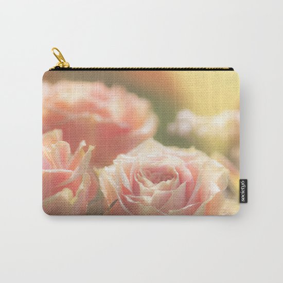Bunch of pink Roses at backlight- Rose Flowers Carry-All Pouch