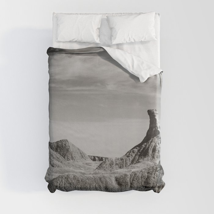 Badlands View Black and White Duvet Cover