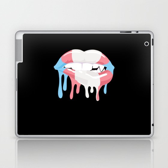 Transgender Flag Gay Pride Lgbtq Lips Mouth Laptop & iPad Skin