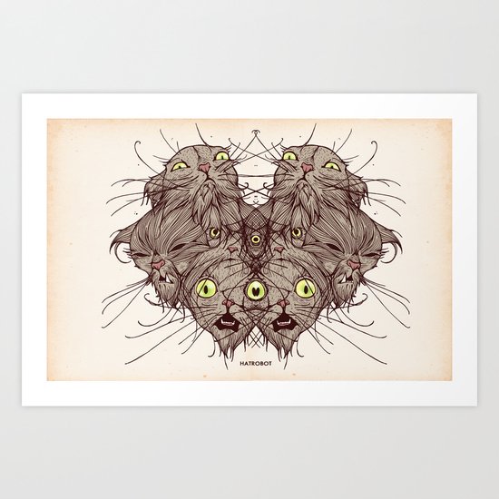 Wet Cats Art Print