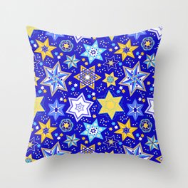 Embellished Stars of David Throw Pillow