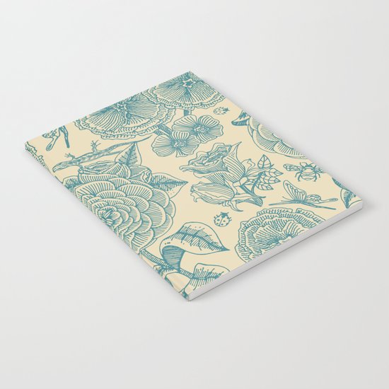 Garden Bliss - in teal & cream Notebook