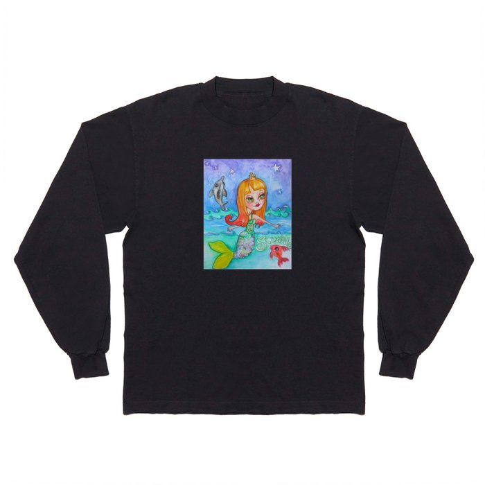Mermaid and the Dolphin Long Sleeve T Shirt