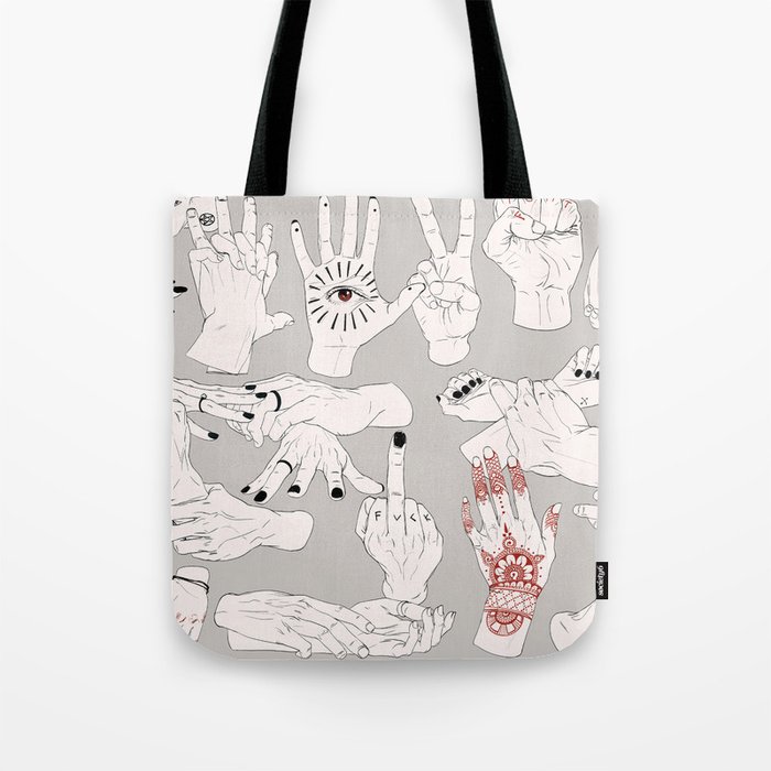 Hands / Composition - Gray version Tote Bag