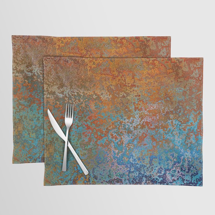 Vintage Rust, Terracotta and Blue Placemat
