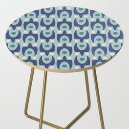 Mid Century Modern Abstract Pattern 753 Blue Green and Beige Side Table