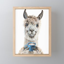 Llama Latte Framed Mini Art Print