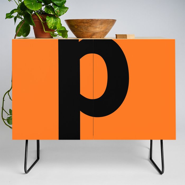 letter P (Black & Orange) Credenza