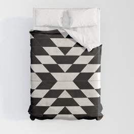 Urban Tribal Pattern No.14 - Aztec - Black Concrete Duvet Cover