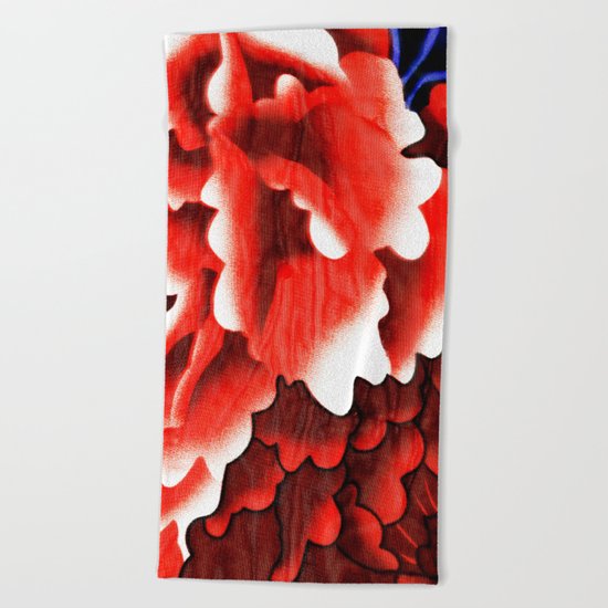 Wet Peonies Beach Towel