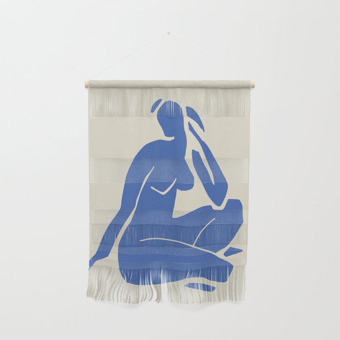 Nude in blue cut out Wall Hanging