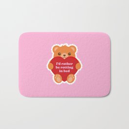 I'd Rather Be Rotting In Bed Teddy Bear Bath Mat | Teddy, 90S, Cute, Depression, Girl, Graphicdesign, Rotting, Hearts, Sweet, Girly 