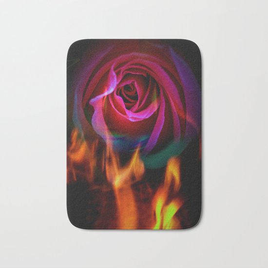 Fire rose Bath Mat
