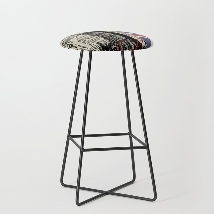 London Great Britain Big Ben Flag Collage Bar Stool