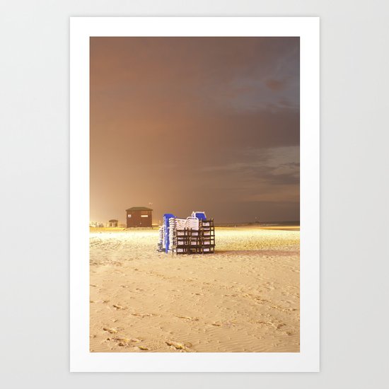 recliners on the beach Art Print