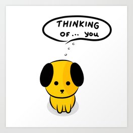 Hugo the puppy thinking of you Art Print