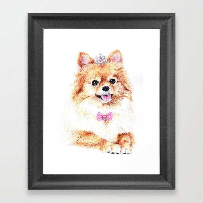 Pomeranian Princess Framed Art Print