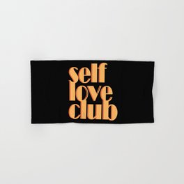 SelfLoveClub - Orange Colourful Typography Graphic Design Art Hand & Bath Towel