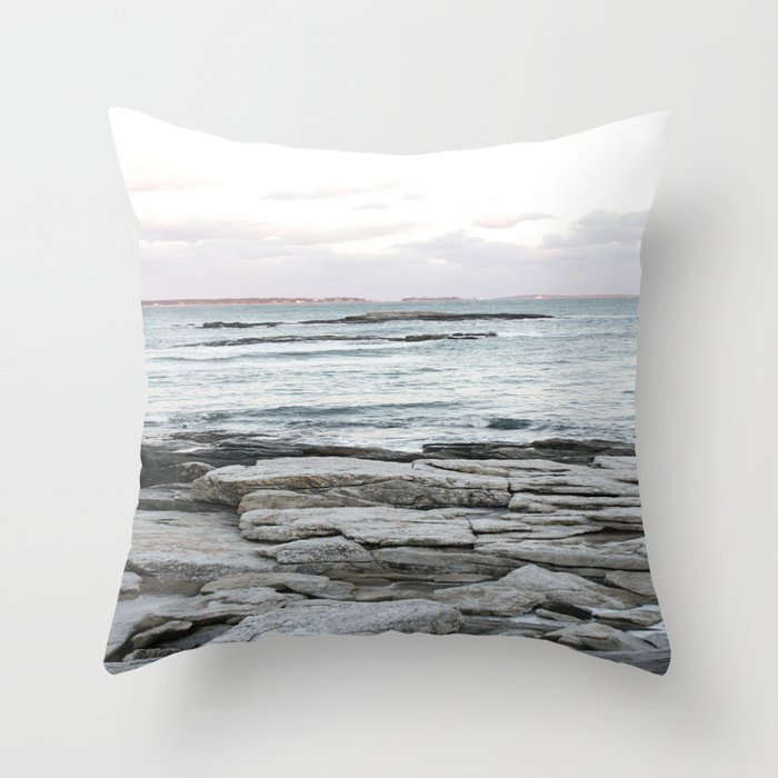 Frozen Maine Ocean Throw Pillow