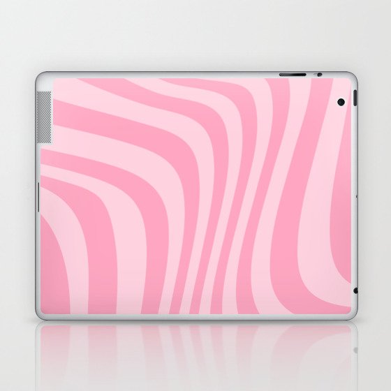 Wavy Pattern Retro Abstract Modern Pink Laptop & iPad Skin