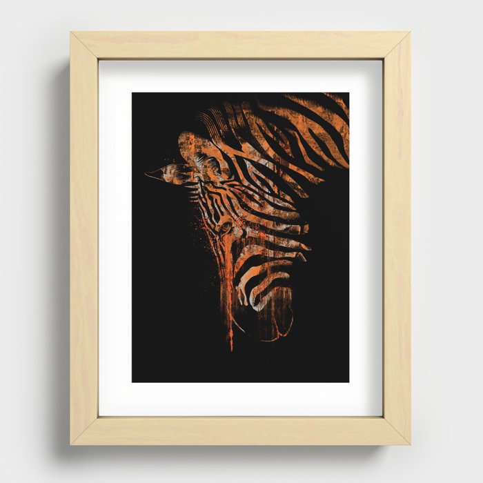 Zebra Mood Recessed Framed Print