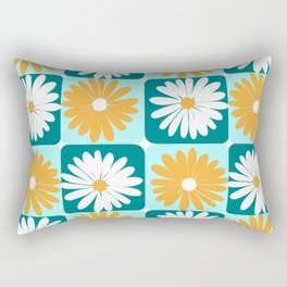 Teal and yellow daisies Rectangular Pillow