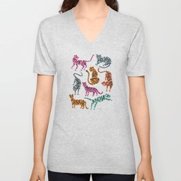 Tiger Collection – Pink & Blue Palette V Neck T Shirt