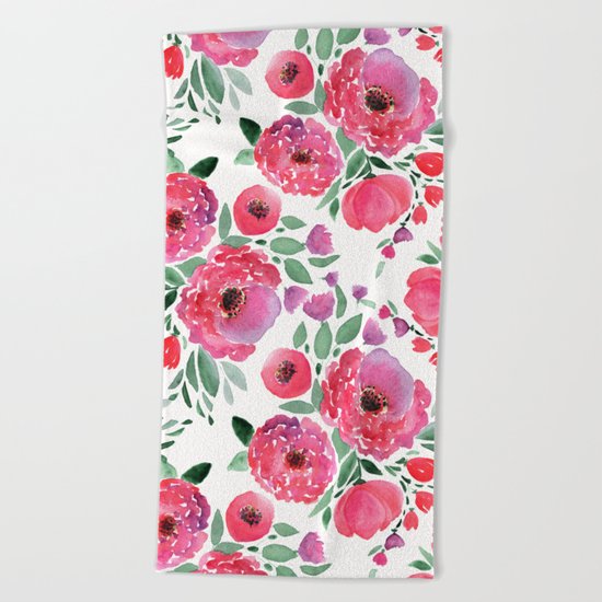flower pattern 6 Beach Towel