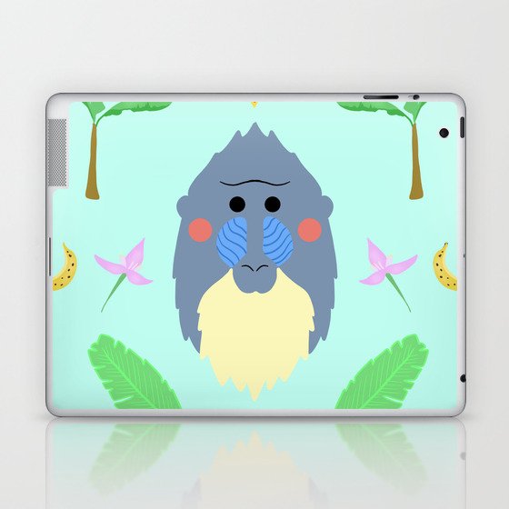 Monkey baboon symmetrical pattern Laptop & iPad Skin