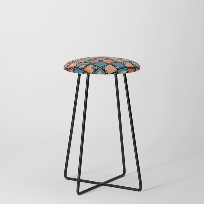 Colorful squares Counter Stool