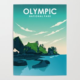 Olympic National Park Travel Poster Poster