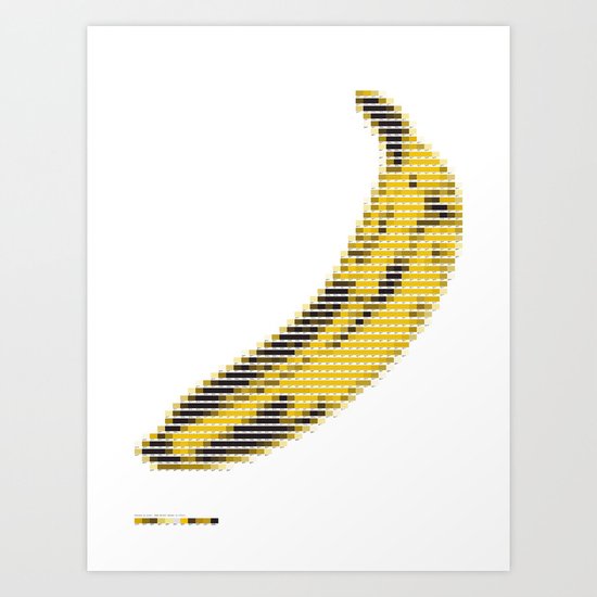Pantone as pixel Banana Art Print