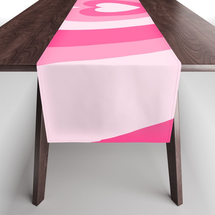Hot Pink Retro Hearts Table Runner