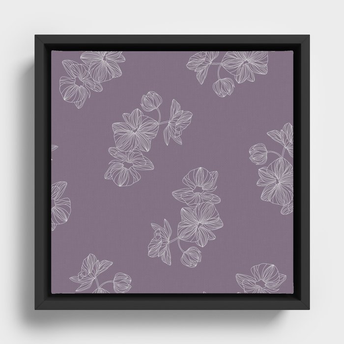 Purple Floral  Framed Canvas