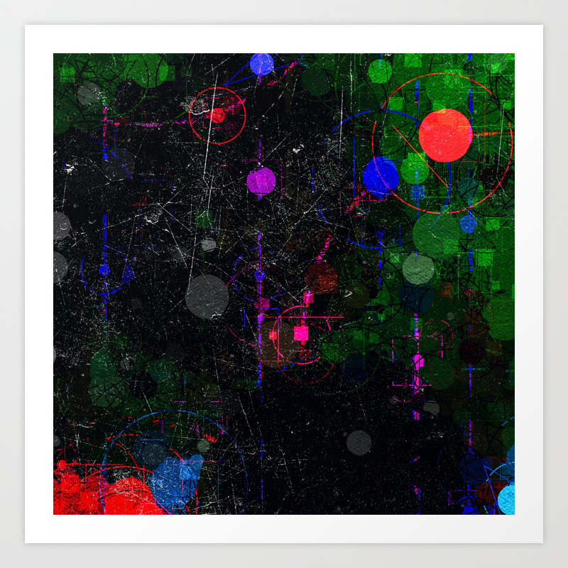 Digital Artist Textured Paint Splash Abstract Art Print By