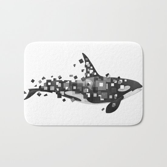 Fractured Killer Whale (mono) Bath Mat